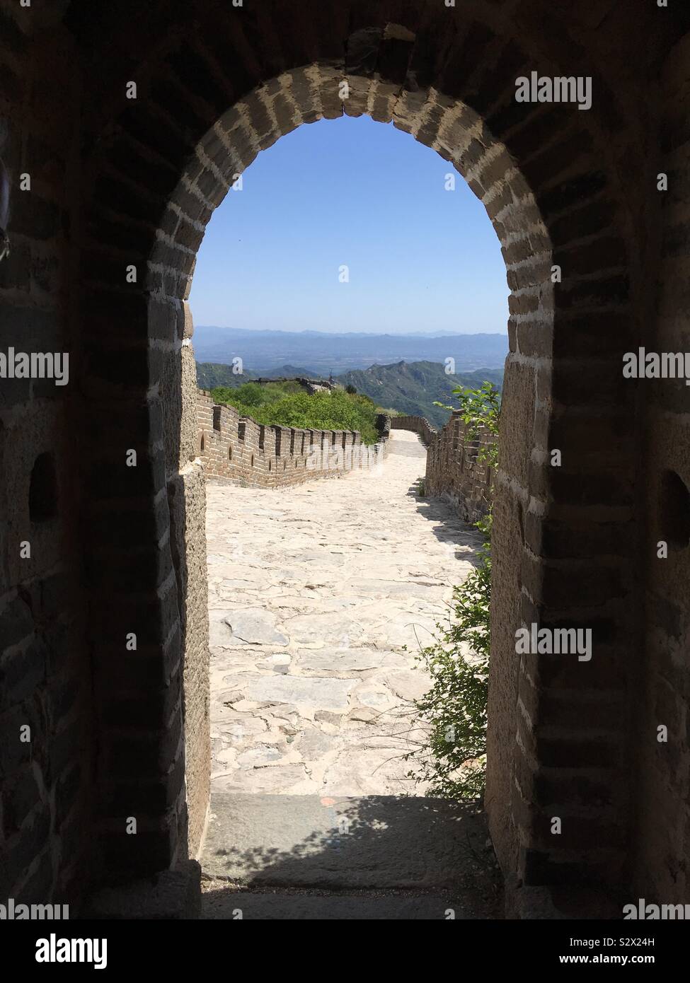 Jiankou zur Großen Mauer bei Mutianyu, China Stockfoto