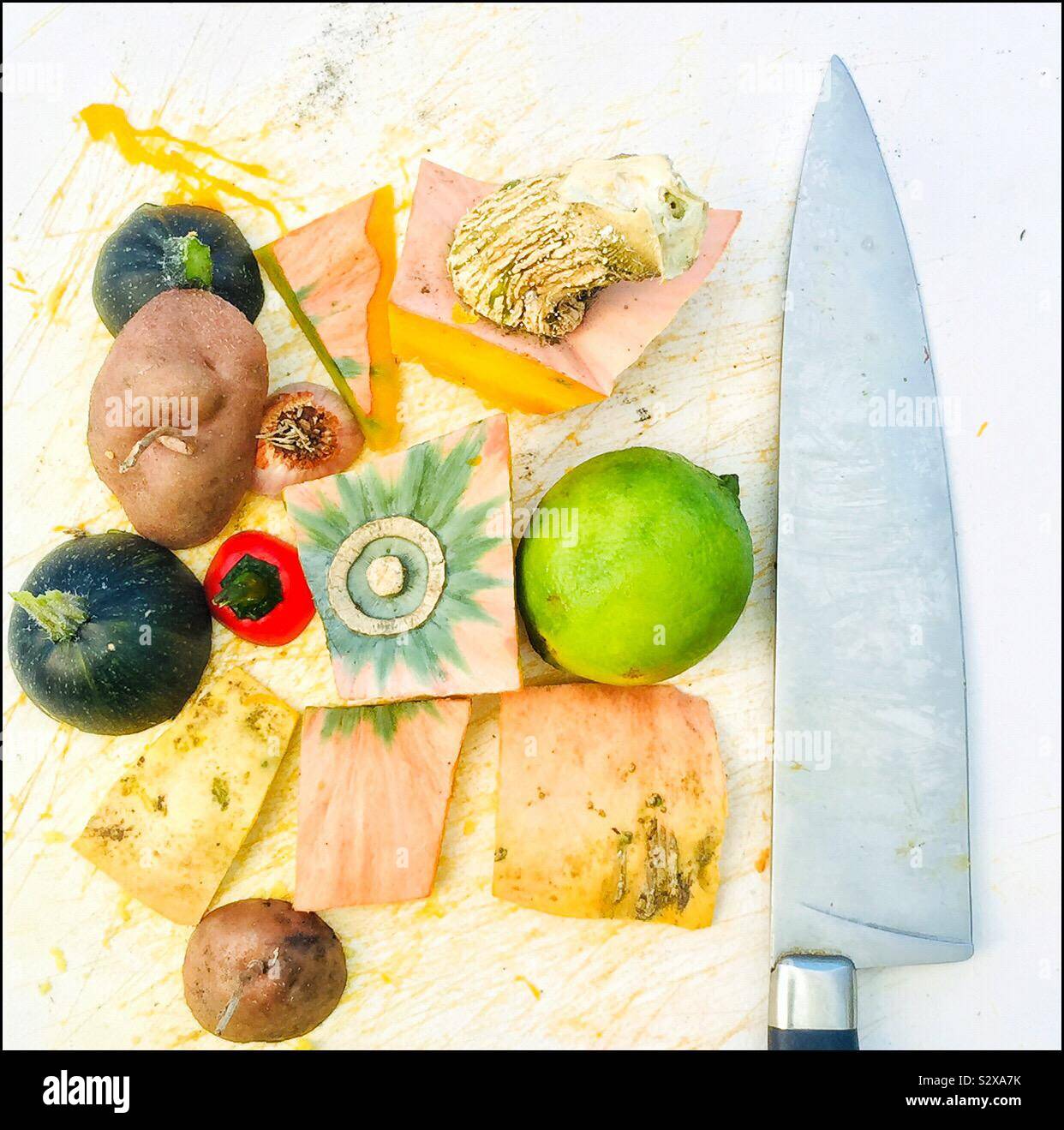 Herbst pflanzliche Zubereitung. - Smartphone-aufgenommenes Stockfoto