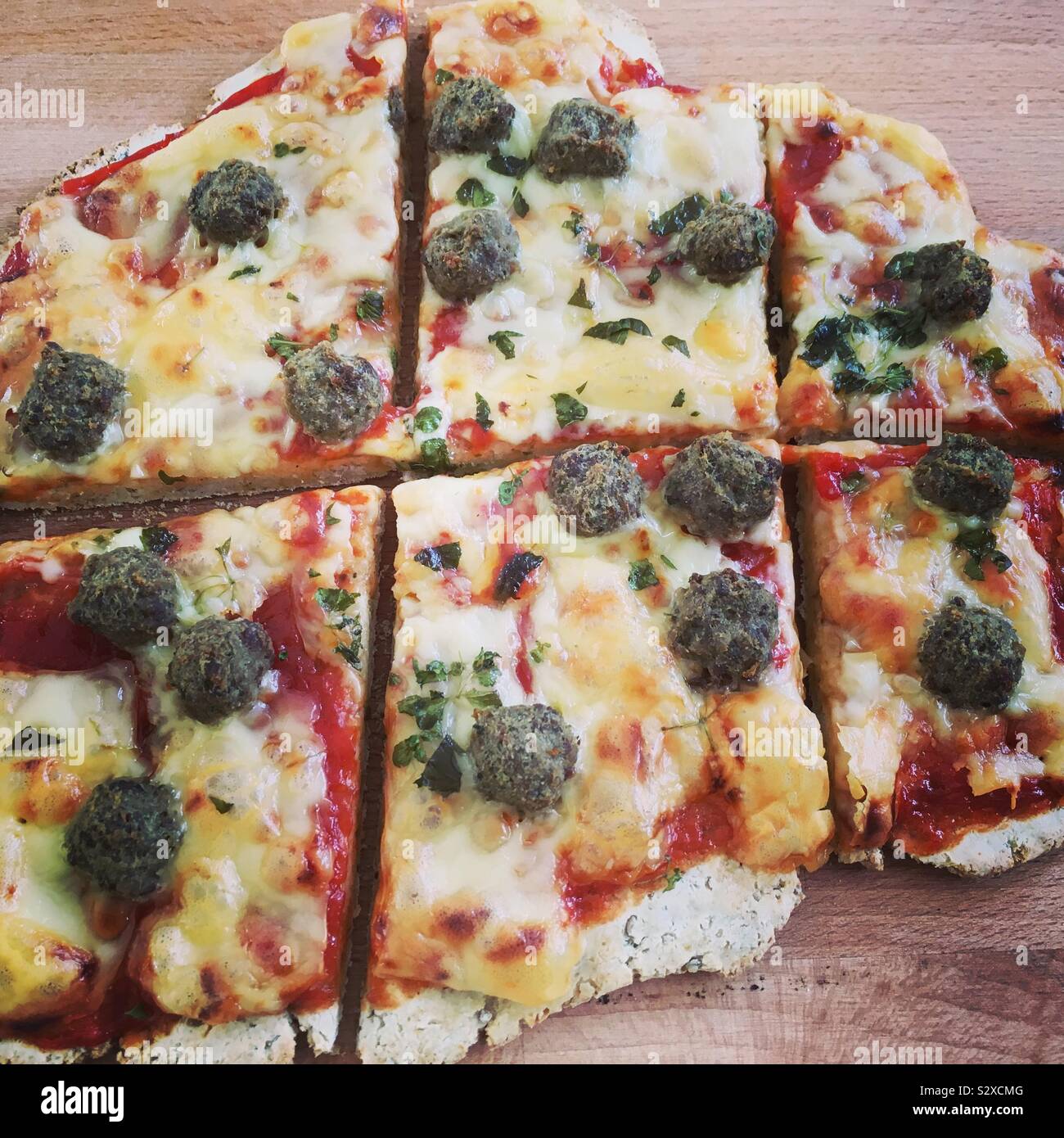 Rustikale pizza Stockfoto