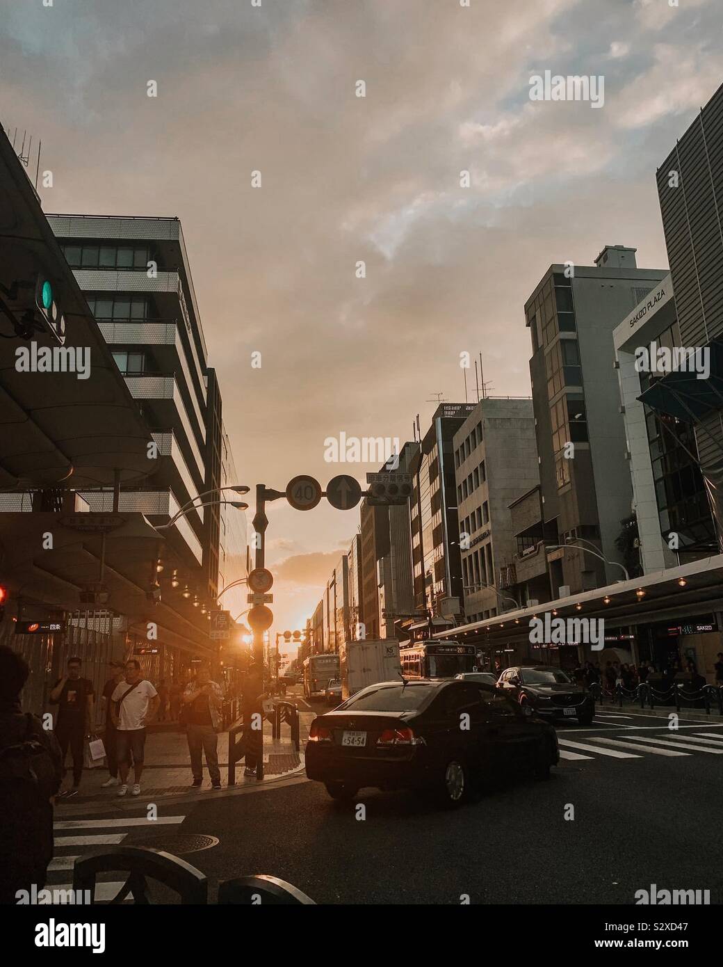 Verloren in Kyoto. Stockfoto