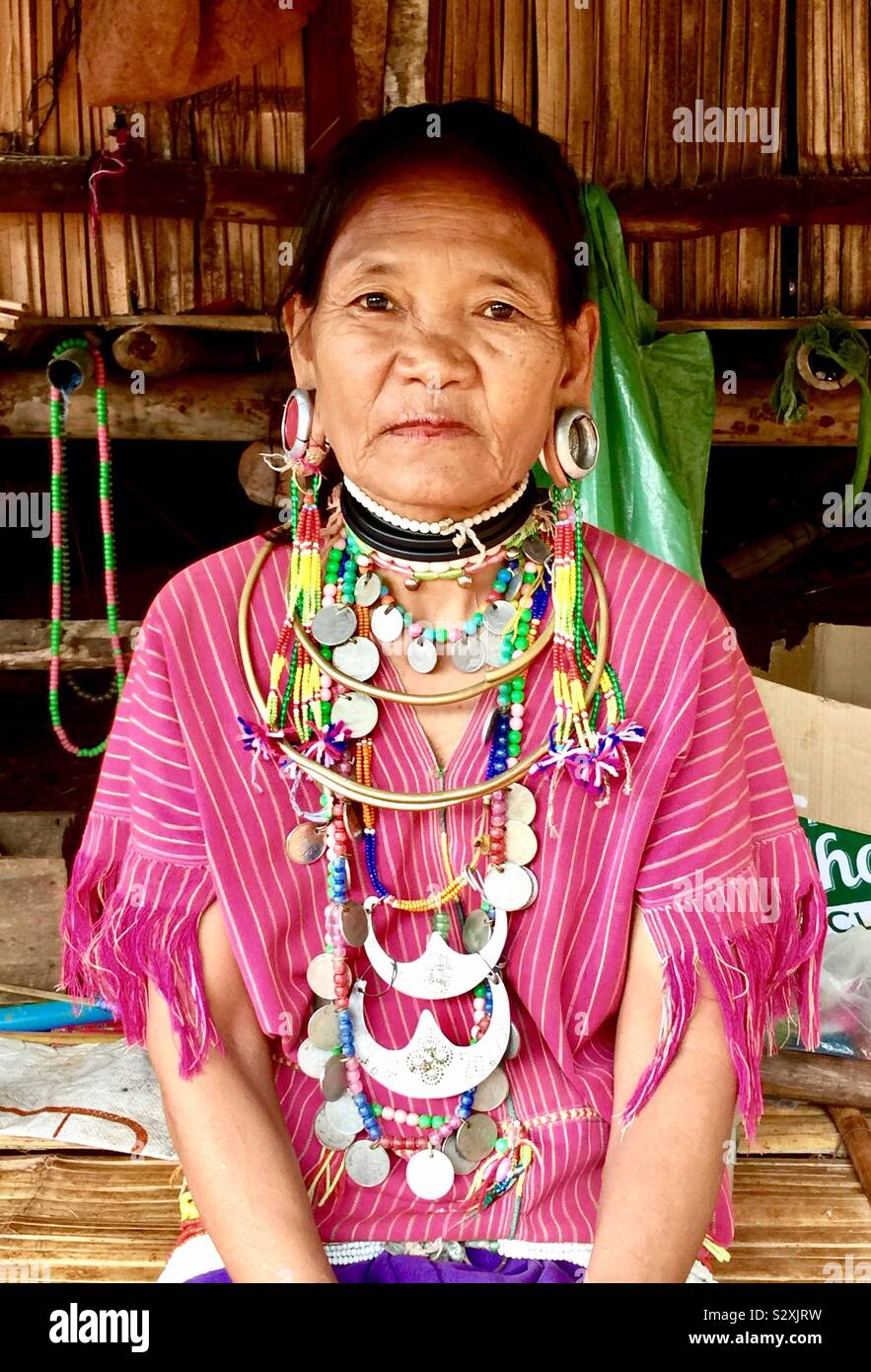 Eine Frau aus der Lawa Bergvölker in Nord-Thailand. Stockfoto