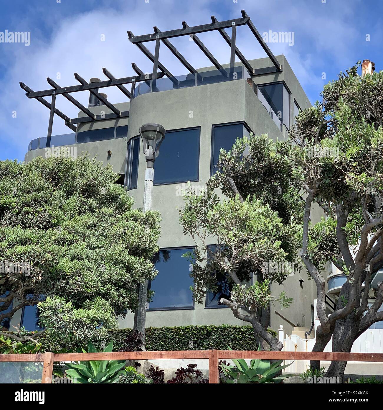 Haus mit Blick auf den Beach, Manhattan Beach, Kalifornien, USA - Smartphone-aufgenommenes Stockfoto