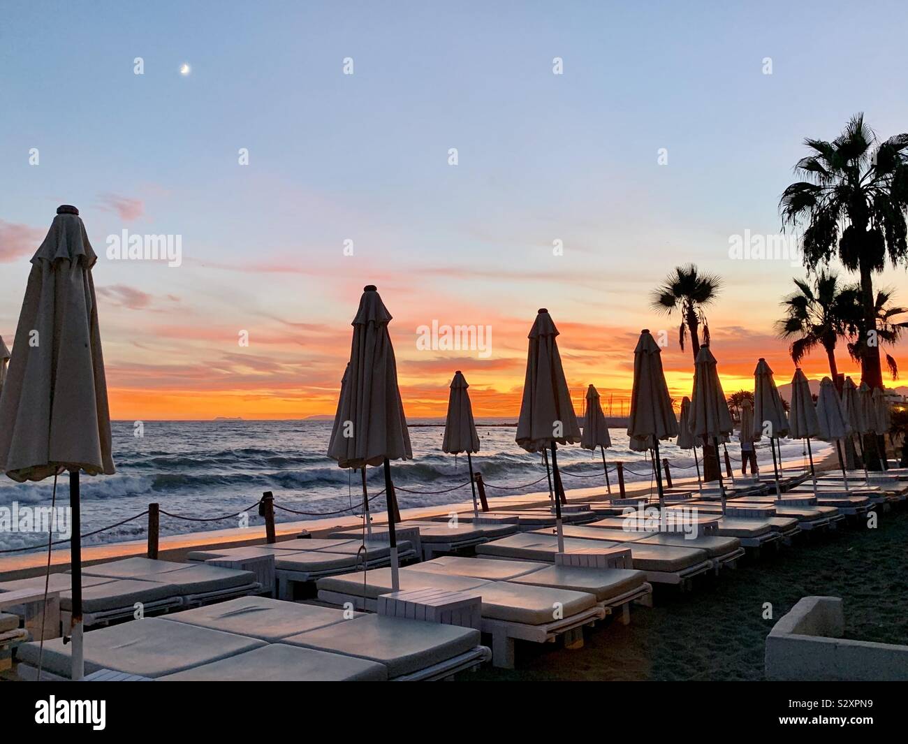 Sonnenuntergang Marbella Stockfoto