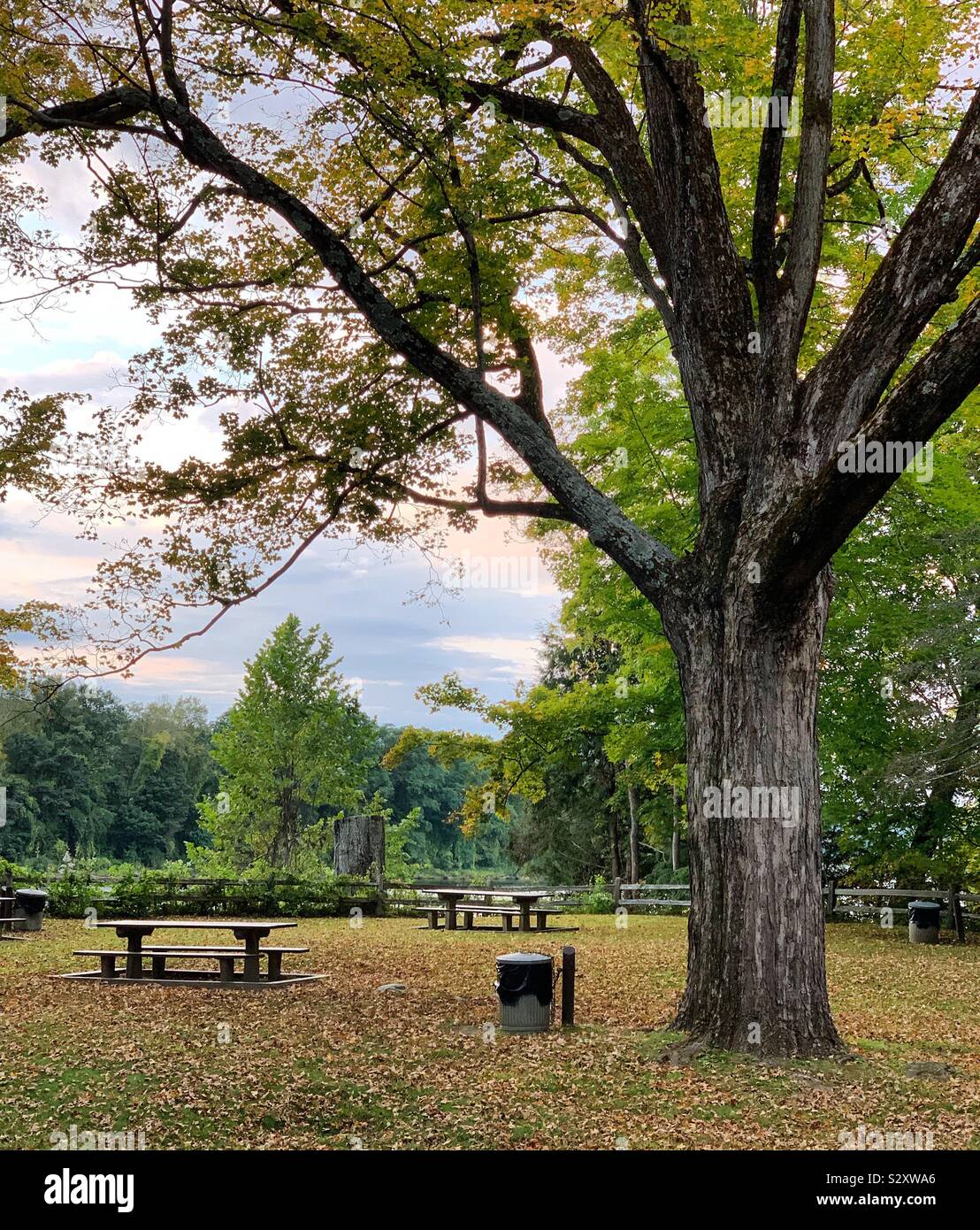 Riverview Picknickplatz, Northfield, Massachusetts, Vereinigte Staaten von Amerika Stockfoto