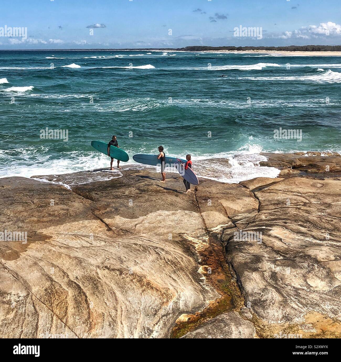 Surfen Australien Sunshine Coast Stockfoto