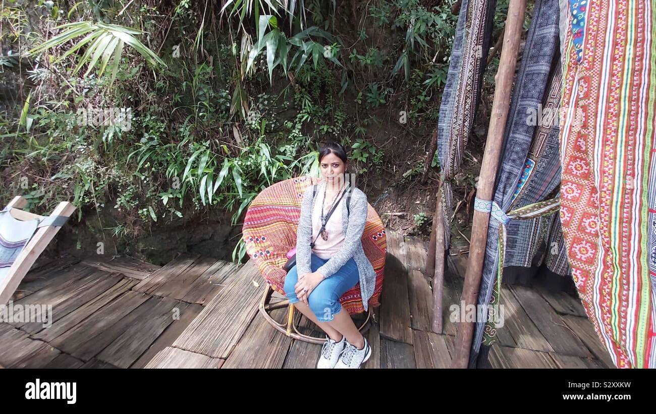 Reisende aus Indien - Smartphone-aufgenommenes Stockfoto