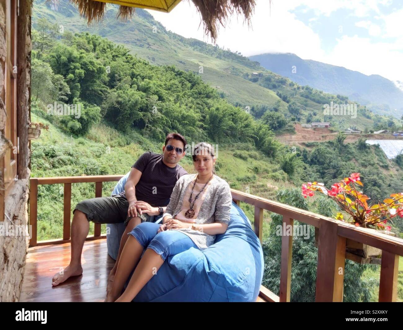 Reisende aus Indien - Smartphone-aufgenommenes Stockfoto