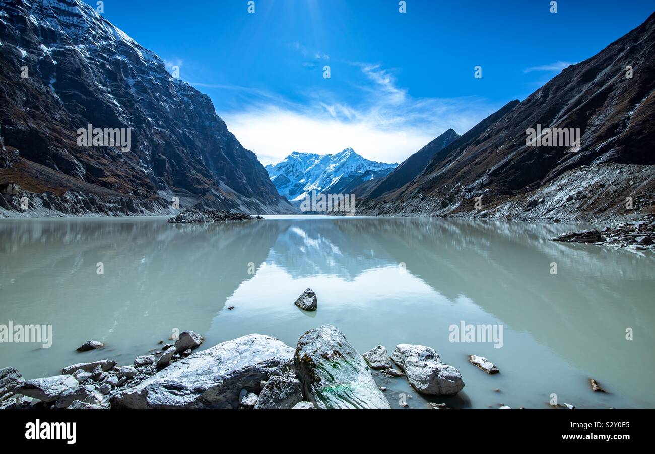 Schöne Tsho Rolpa See, Dolakha, Nepal. Stockfoto