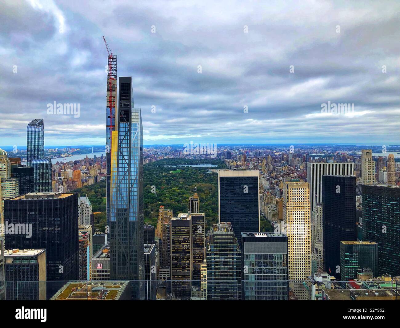 New York Central Park Blick von der Spitze des Felsens Stockfoto