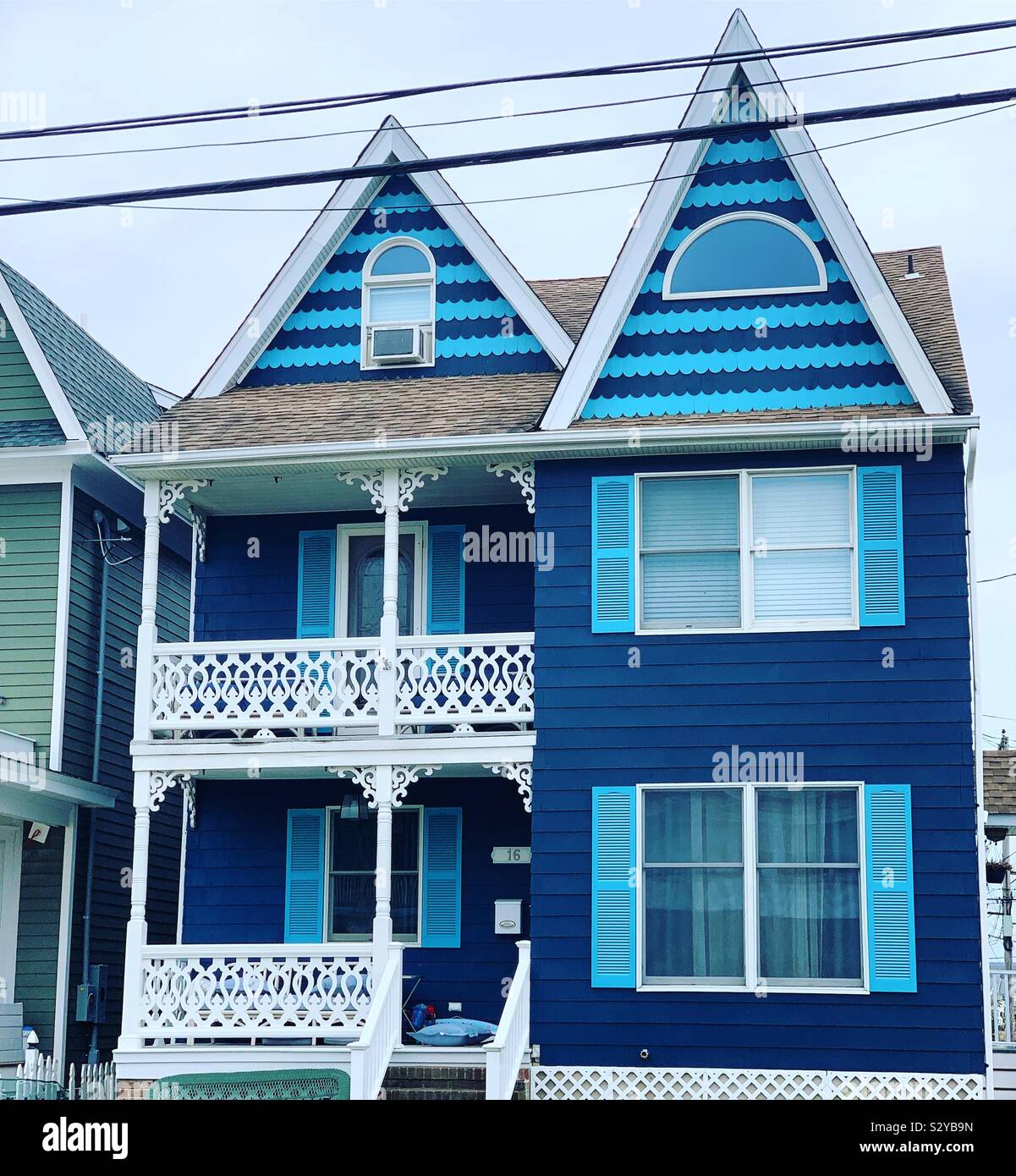 Ein blaues Haus in Sapa, Neptun Township, Monmouth County, New Jersey, United States Stockfoto