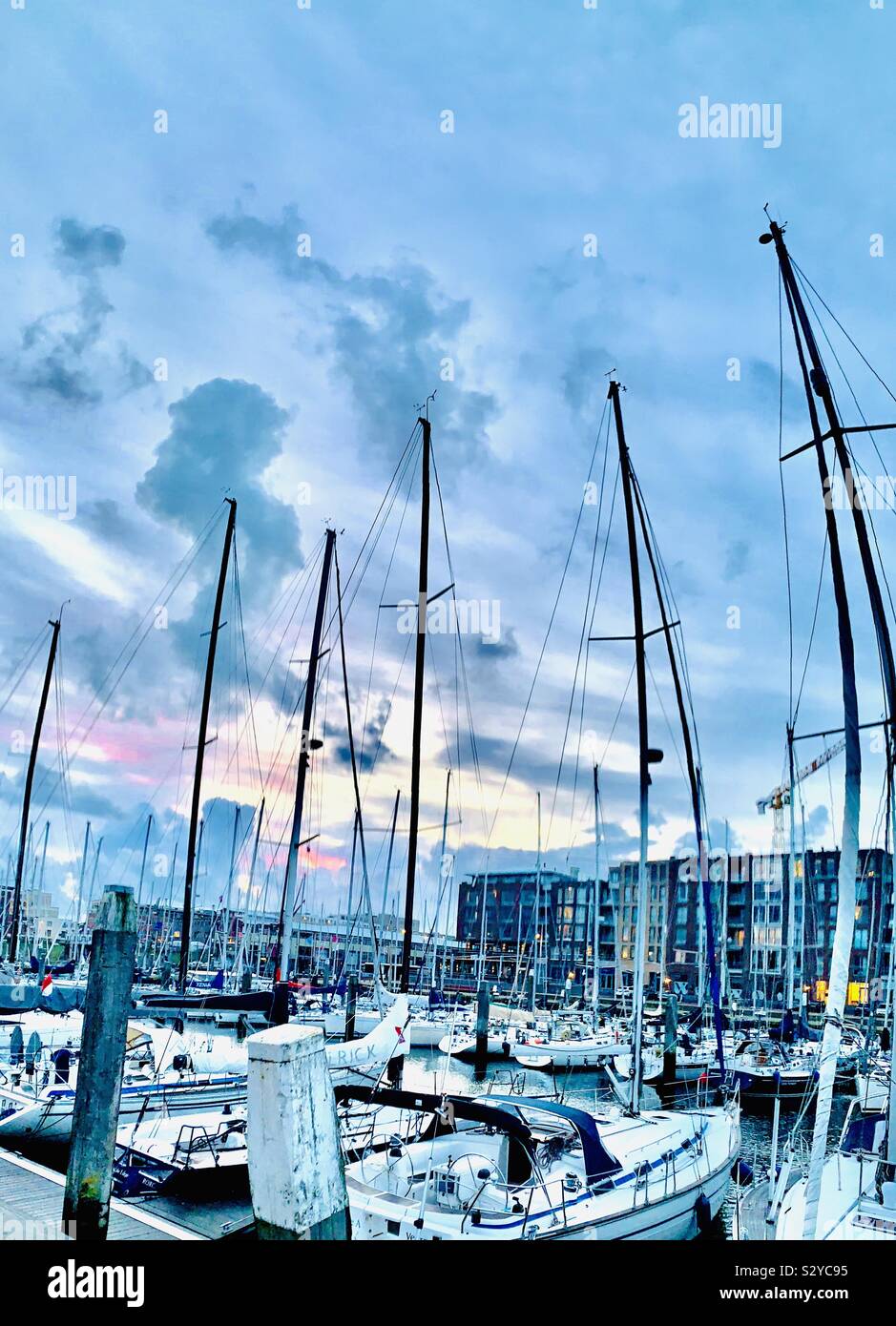 Die Marina in Den Haag, Niederlande. - Smartphone-aufgenommenes Stockfoto
