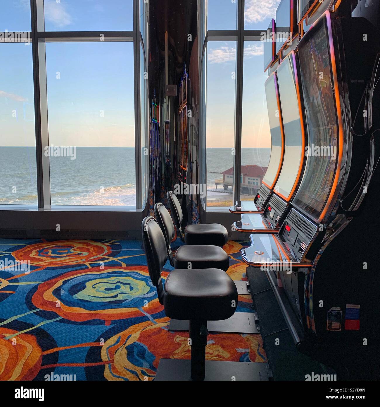 Spielautomaten mit einem Ocean View, Ocean Resort Casino, New Jersey, United States Stockfoto