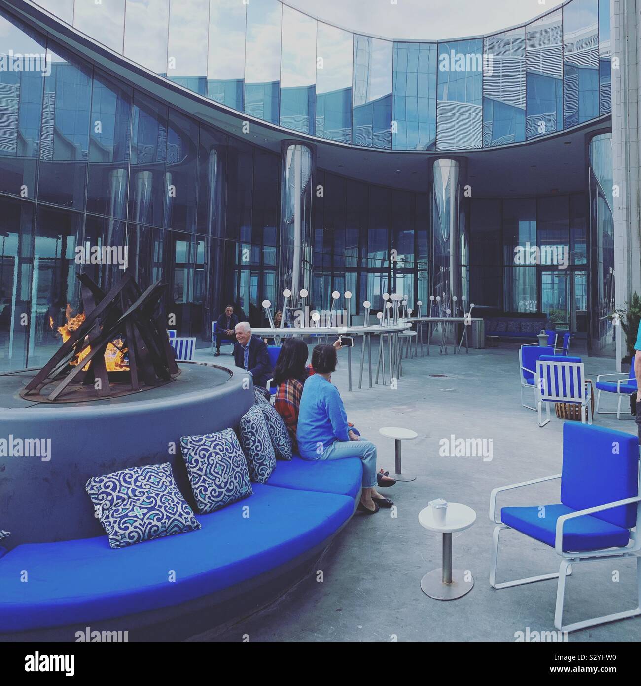 Feuerstelle, Ocean Resort mit Casino, Atlantic City, New Jersey, United States - Smartphone-aufgenommenes Stockfoto