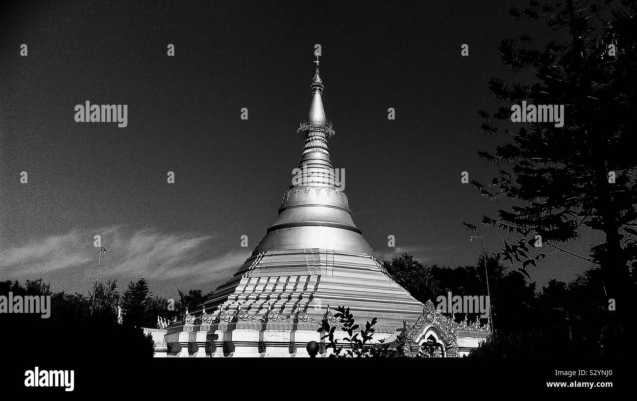 Burmesischen Tempel Seite in Lumbini Stockfoto