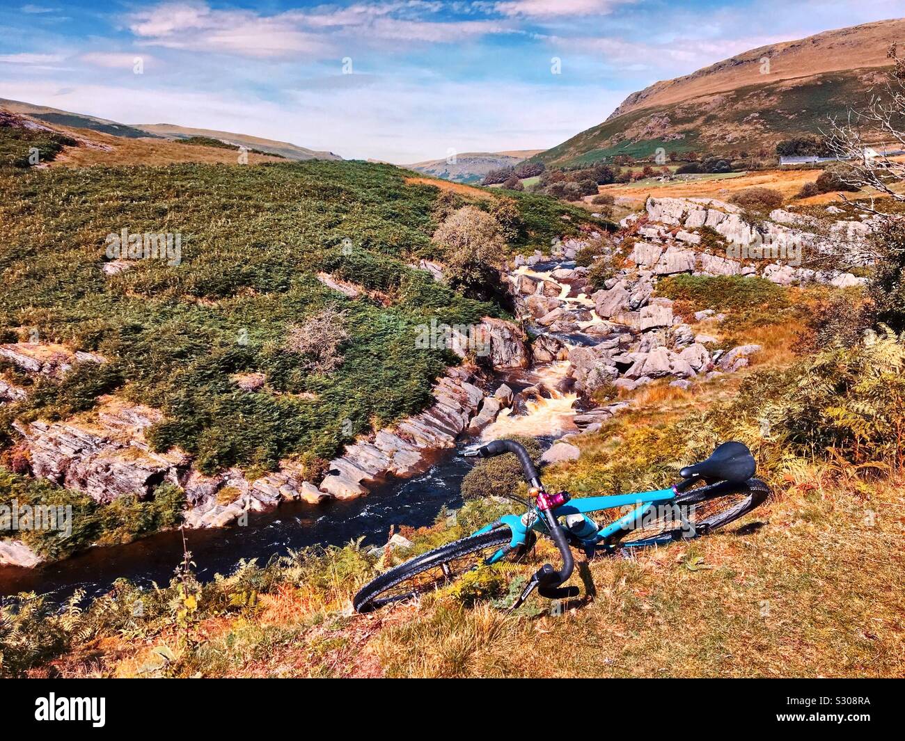 Kies Reiter in der Elsn Tal, Wales Stockfoto