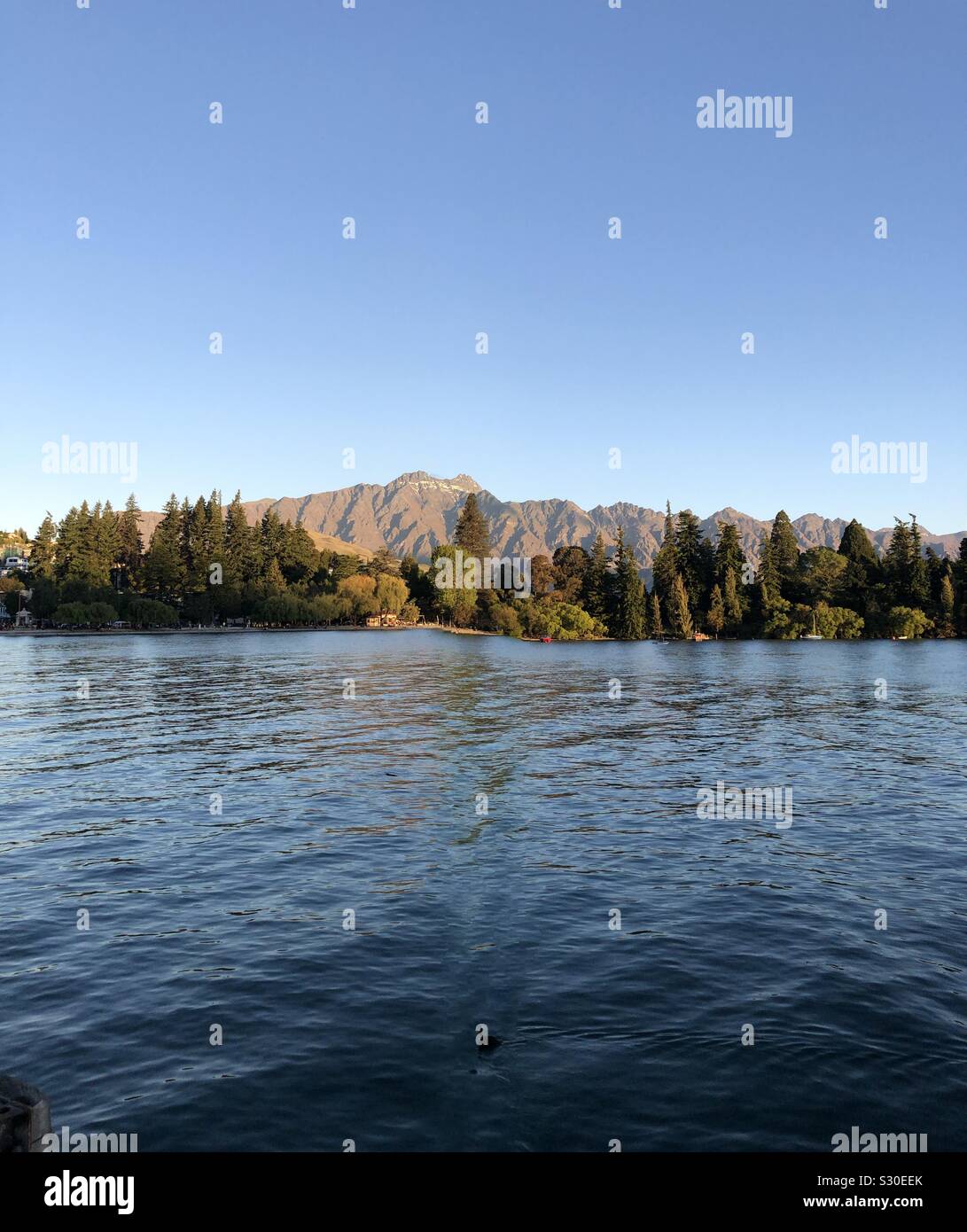 Die Remarkables; South Island - Smartphone-aufgenommenes Stockfoto