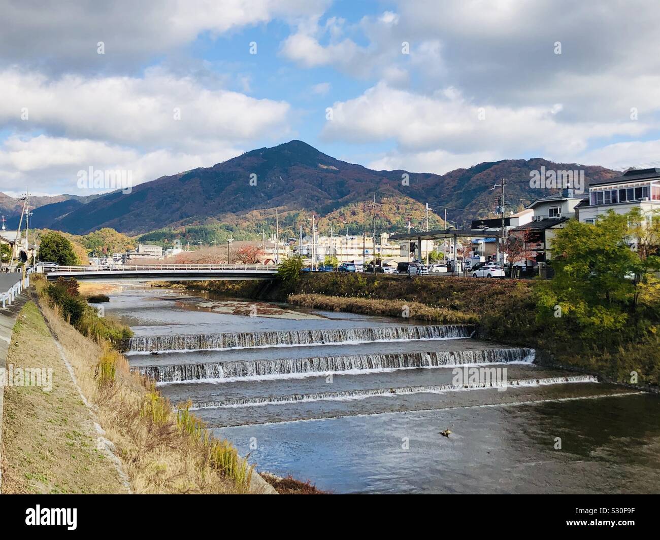 Berg Hiei von Kyoto gesehen Stockfoto