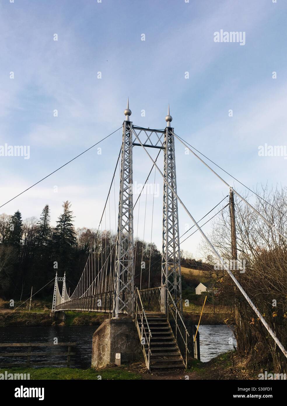 Brücke über den River Spey. Charlestown von Aberlour. Stockfoto
