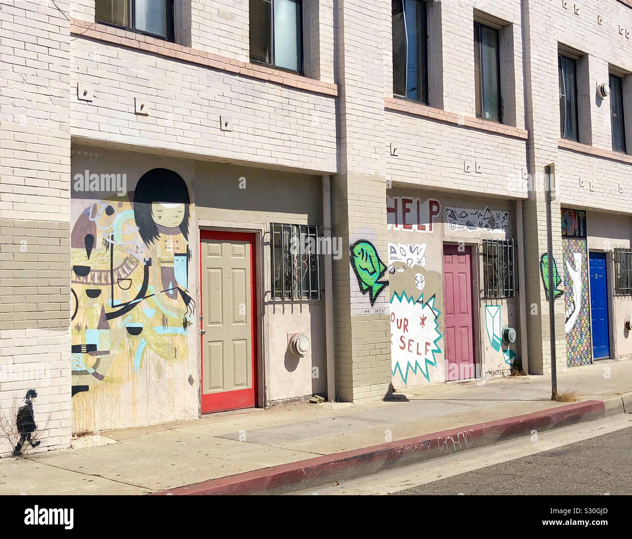 Graffiti in Venice Beach, Kalifornien - Smartphone-aufgenommenes Stockfoto