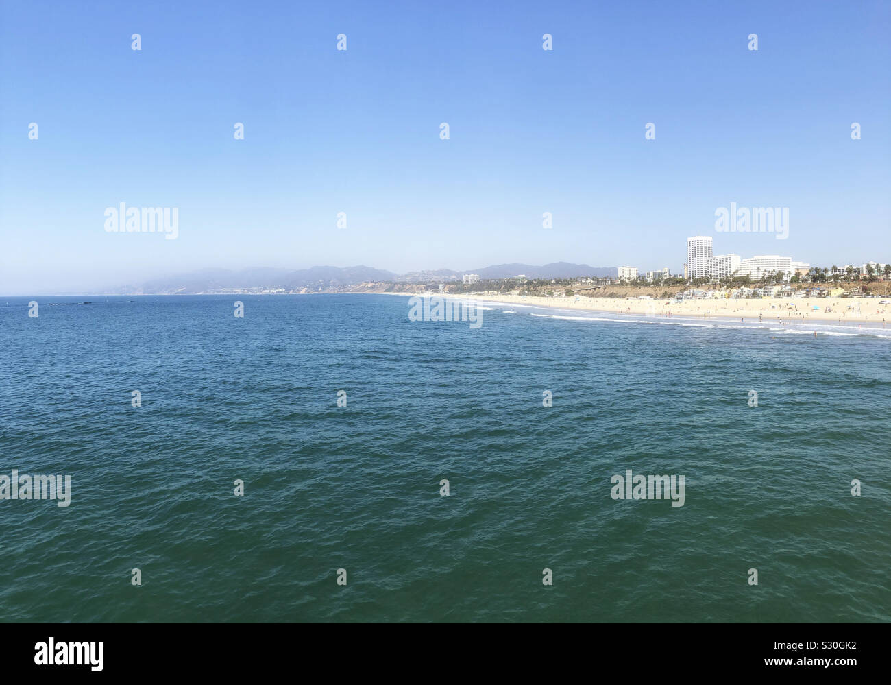 Strand in Santa Monica, Kalifornien - Smartphone-aufgenommenes Stockfoto