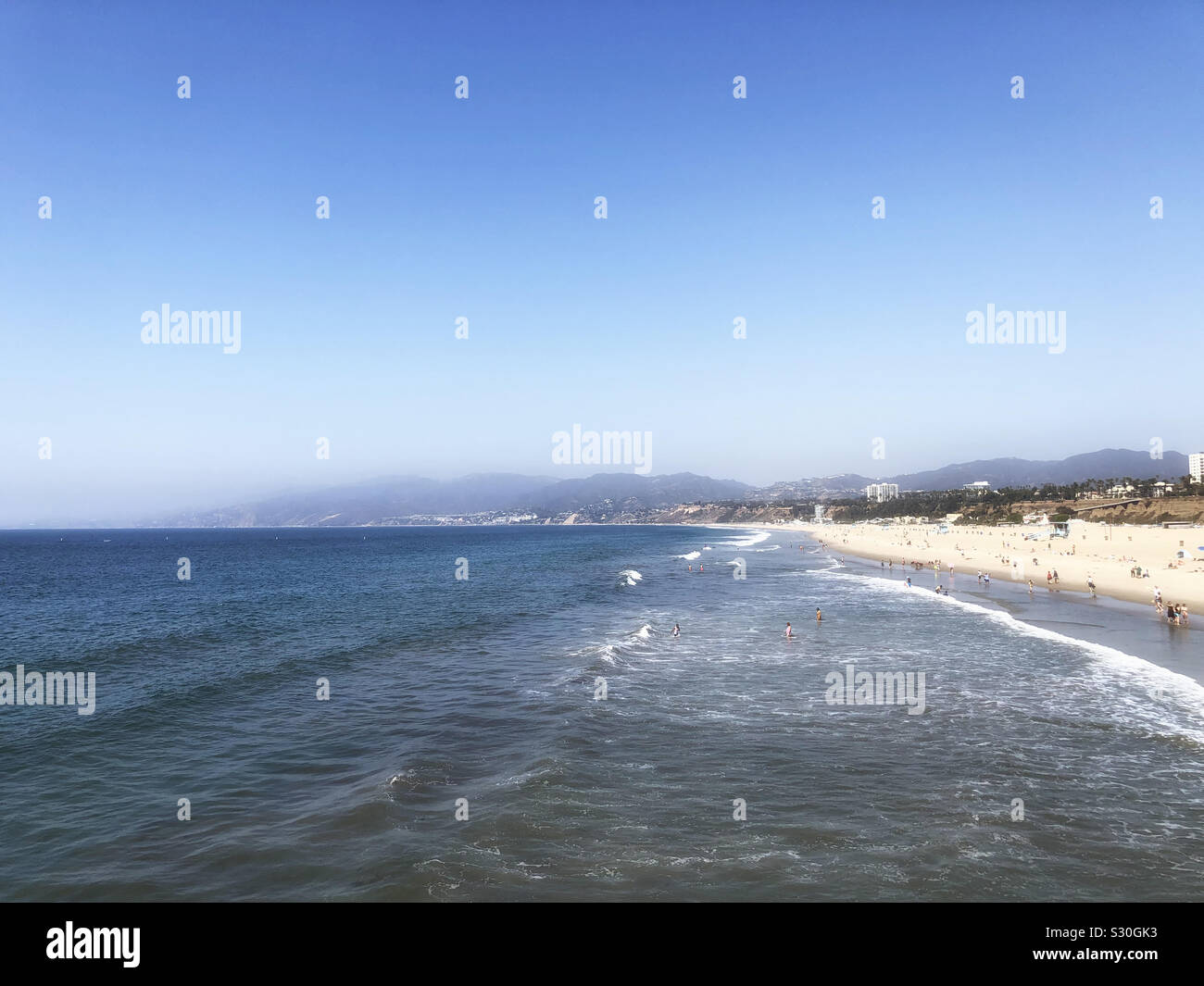 Strand in Santa Monica, Kalifornien - Smartphone-aufgenommenes Stockfoto