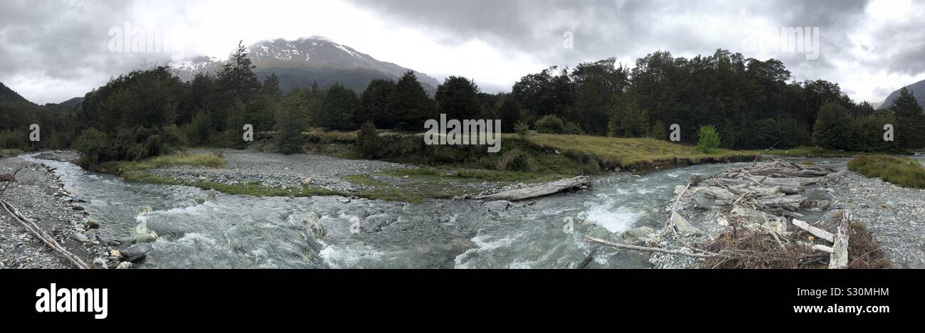 Mount Earnslaw; Paradies nr Glenorchy Queenstown, Neuseeland Stockfoto