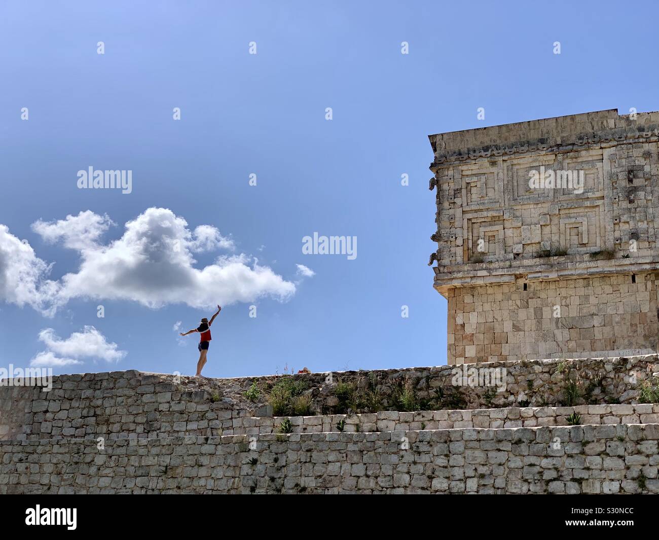 Uxmal, Yucatan, Mexiko - Smartphone-aufgenommenes Stockfoto