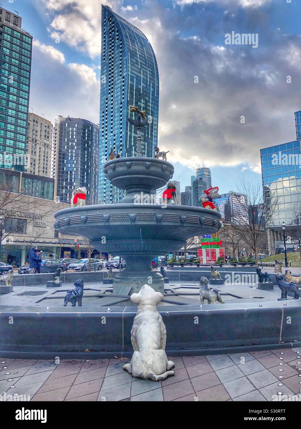 Der Hund Brunnen in der Innenstadt von Toronto. Stockfoto