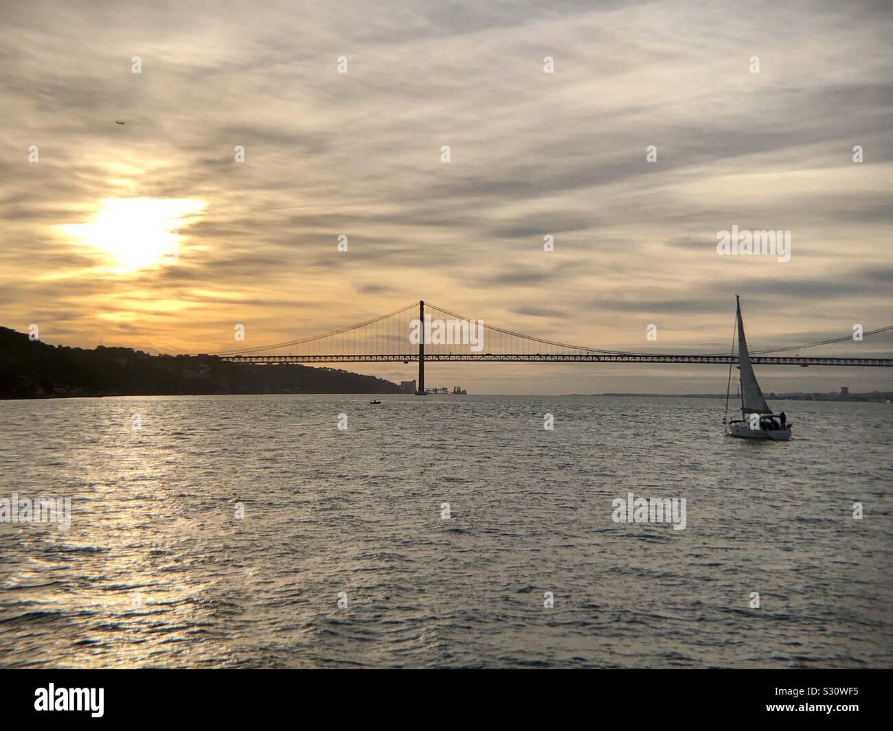 Sonnenuntergang in Lissabon, Portugal. Stockfoto