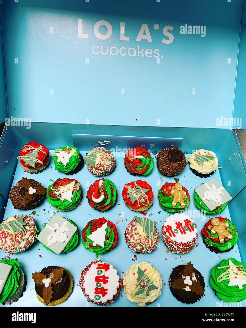 Lolas Christmas cupcake Auswahl Stockfoto