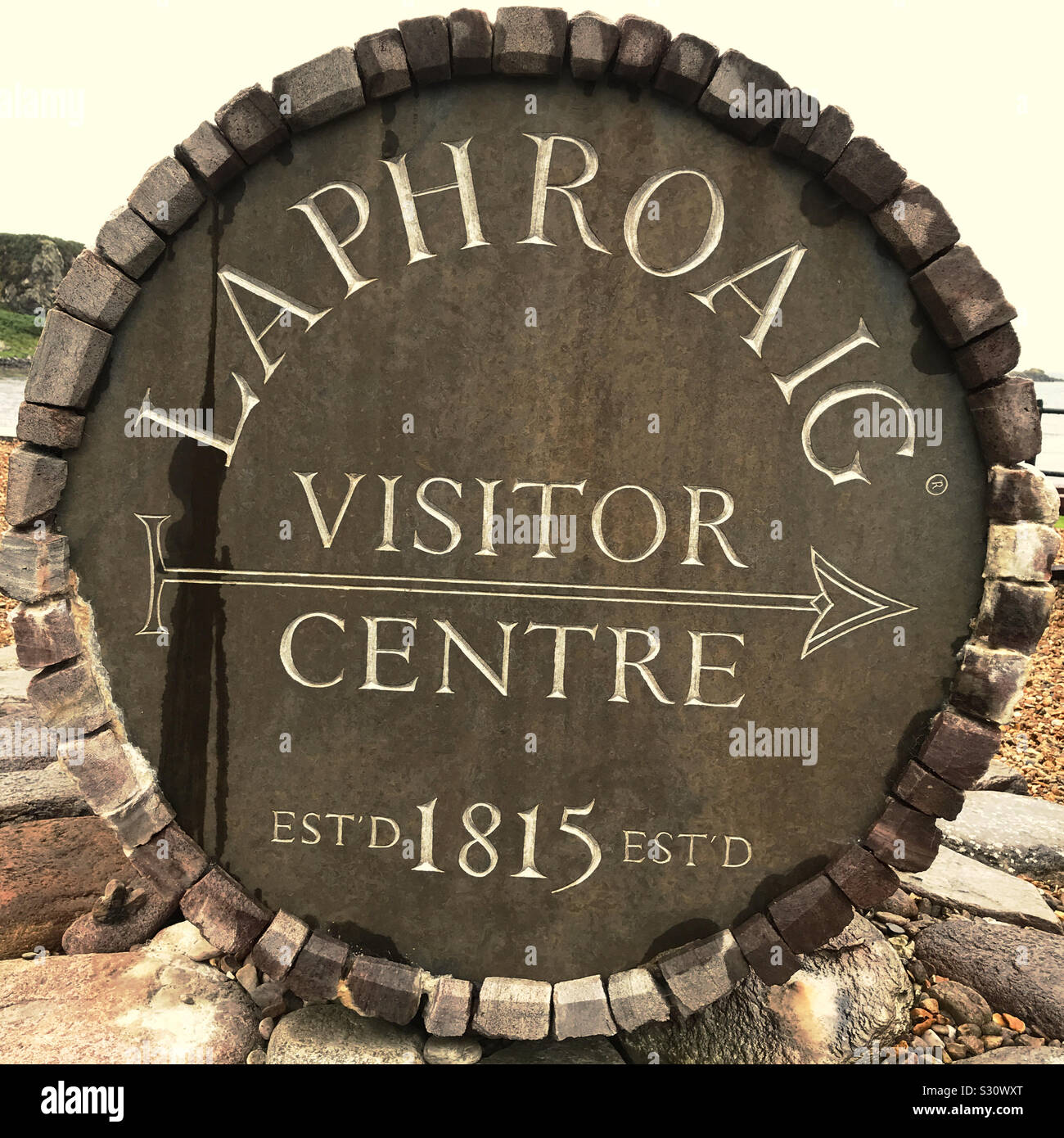 Laphroaig fass Whisky Destillerie auf Islay, Schottland. Stockfoto