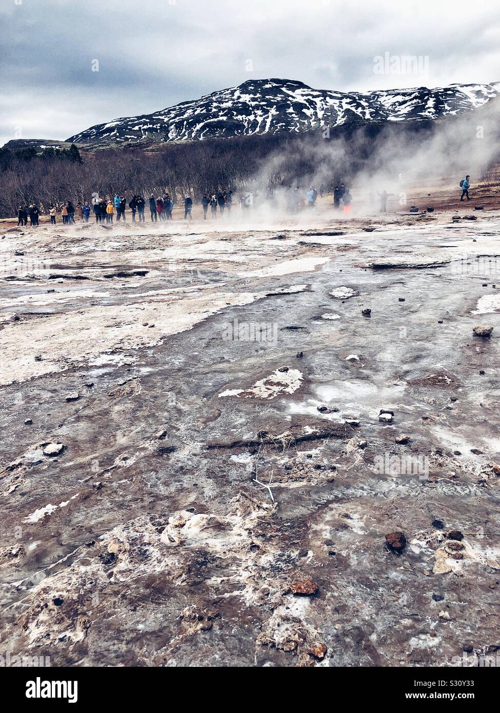 Land aus Feuer und Eis Stockfoto