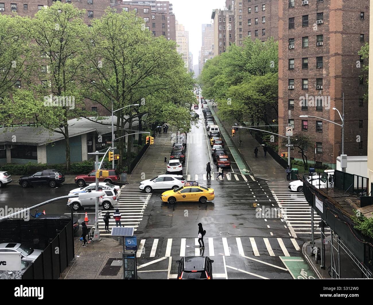 Blick auf New York Straßen von der High Line Stockfoto