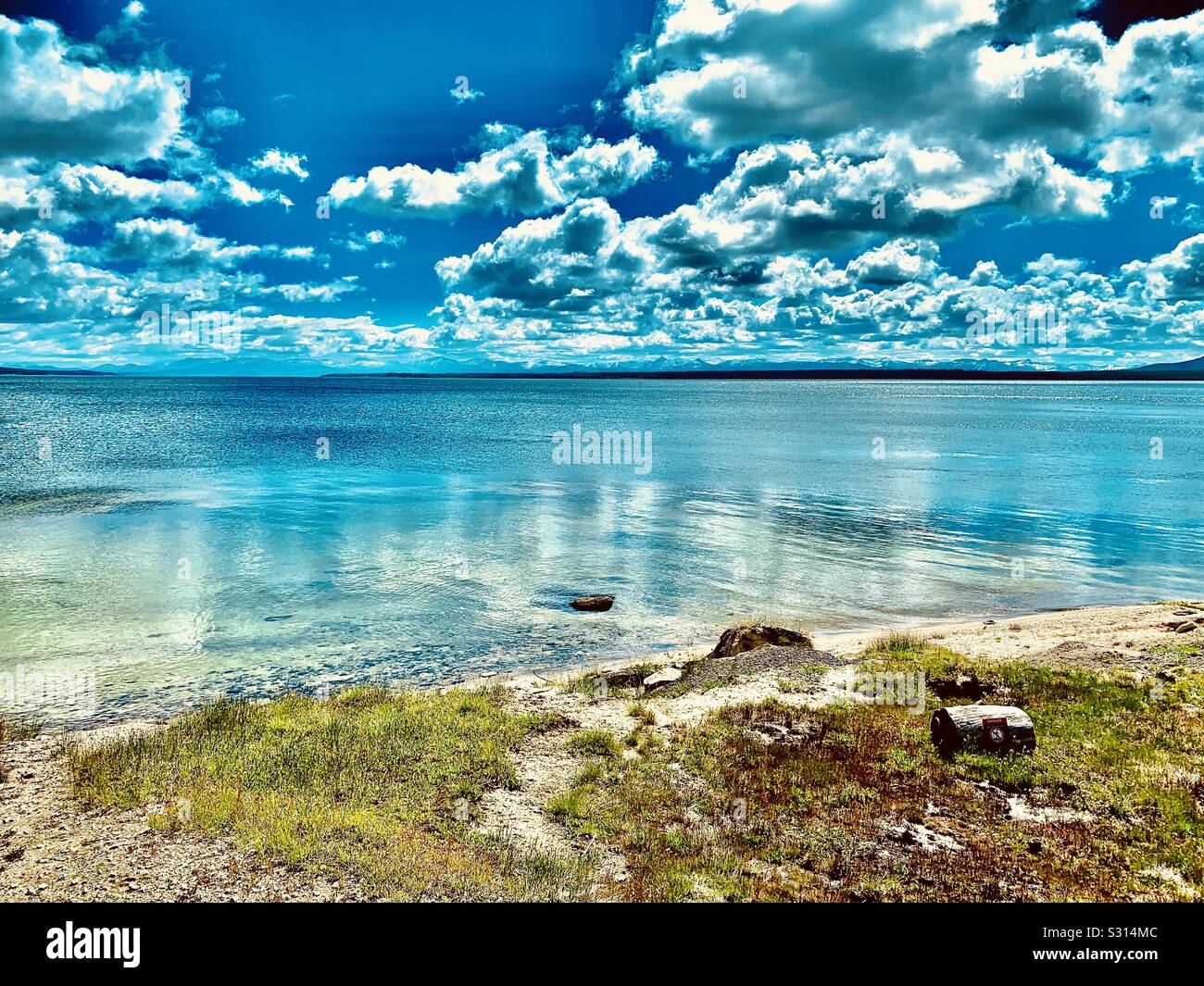 Yellowstone Lake im Yellowstone National Park. Stockfoto