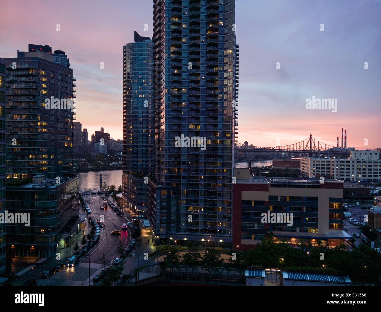 Neue Entwicklung - Luxury Rentals auf Center Blvd, Long Island City, Queens Stockfoto