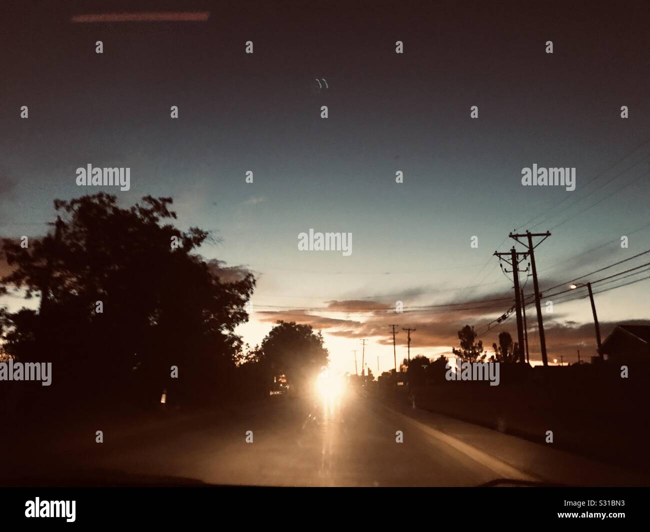 In der vergangenen Nacht fahren. Stockfoto