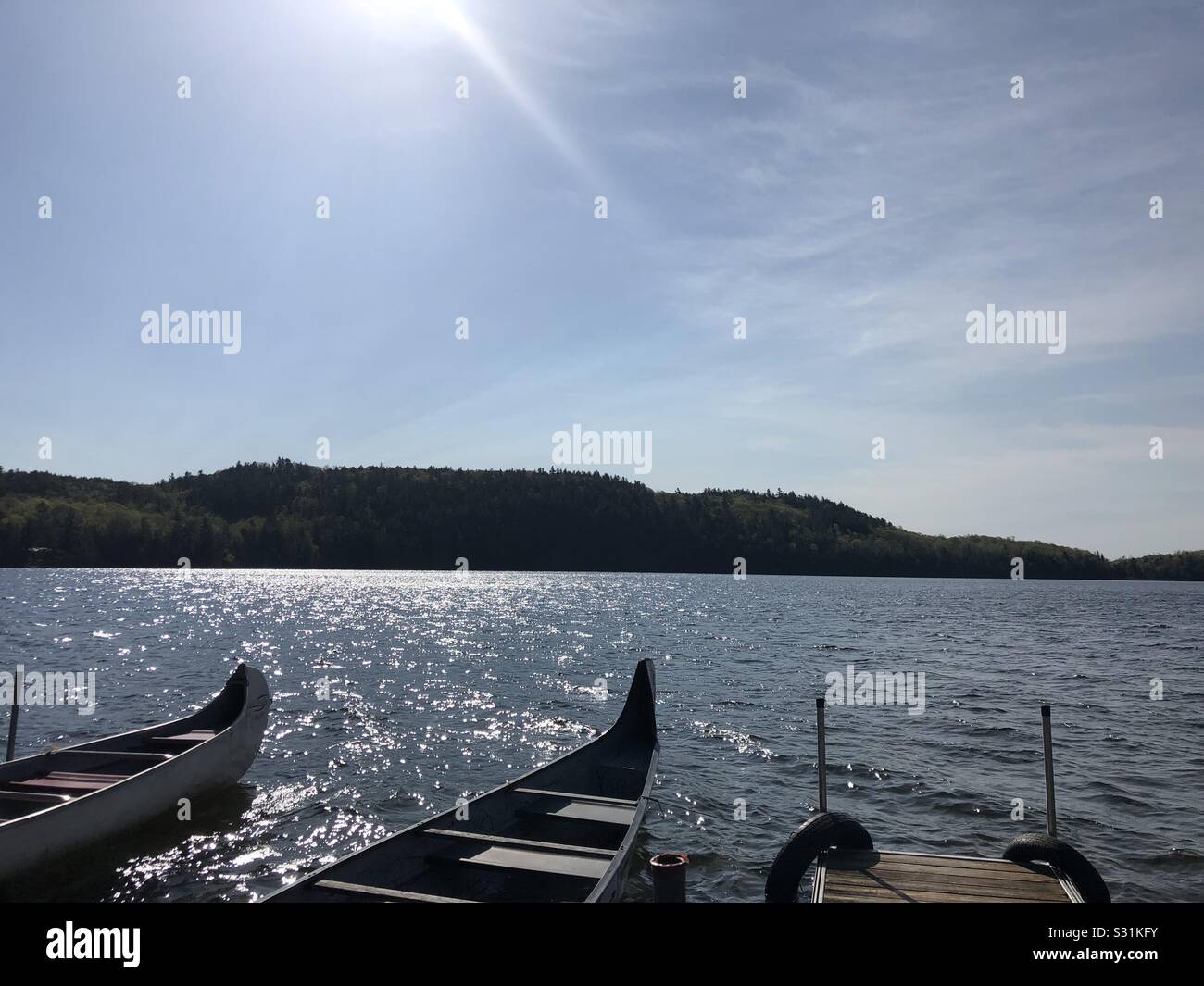 Nachmittag auf einem ruhigen See Stockfoto