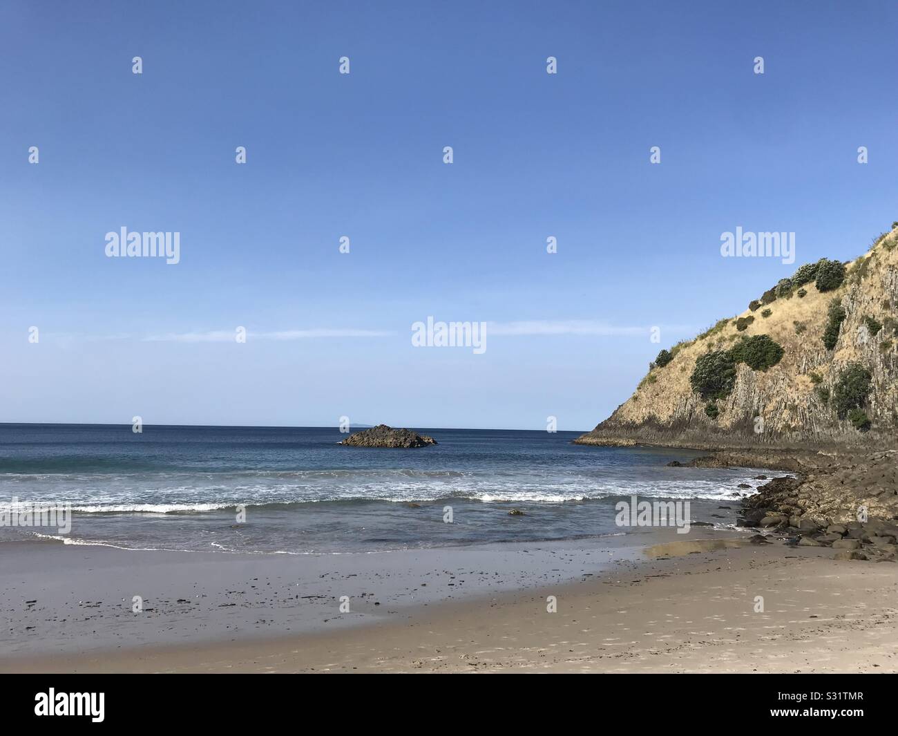 New Chums Beach in Neuseeland Stockfoto