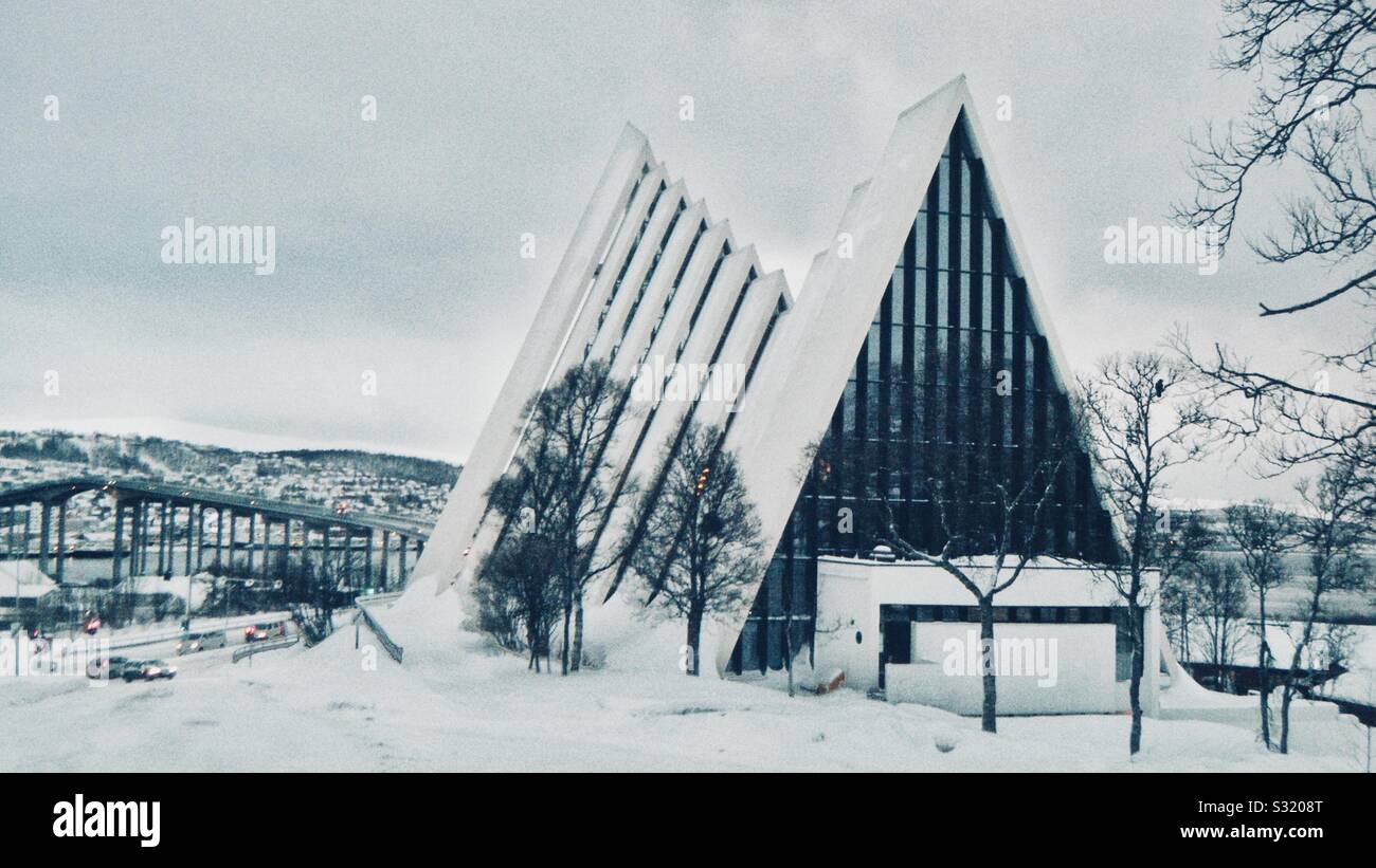 Arktische Kathedrale, Tromsø, Norwegen Stockfoto