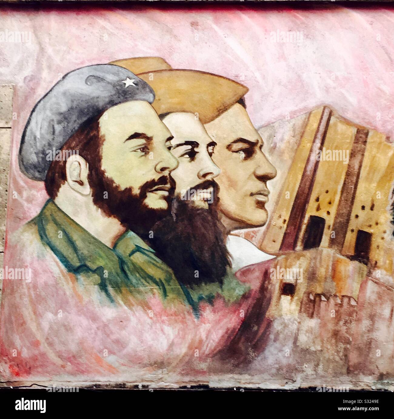 Revolutionäre Wandbilder in Havanna, Kuba. - Smartphone-aufgenommenes Stockfoto