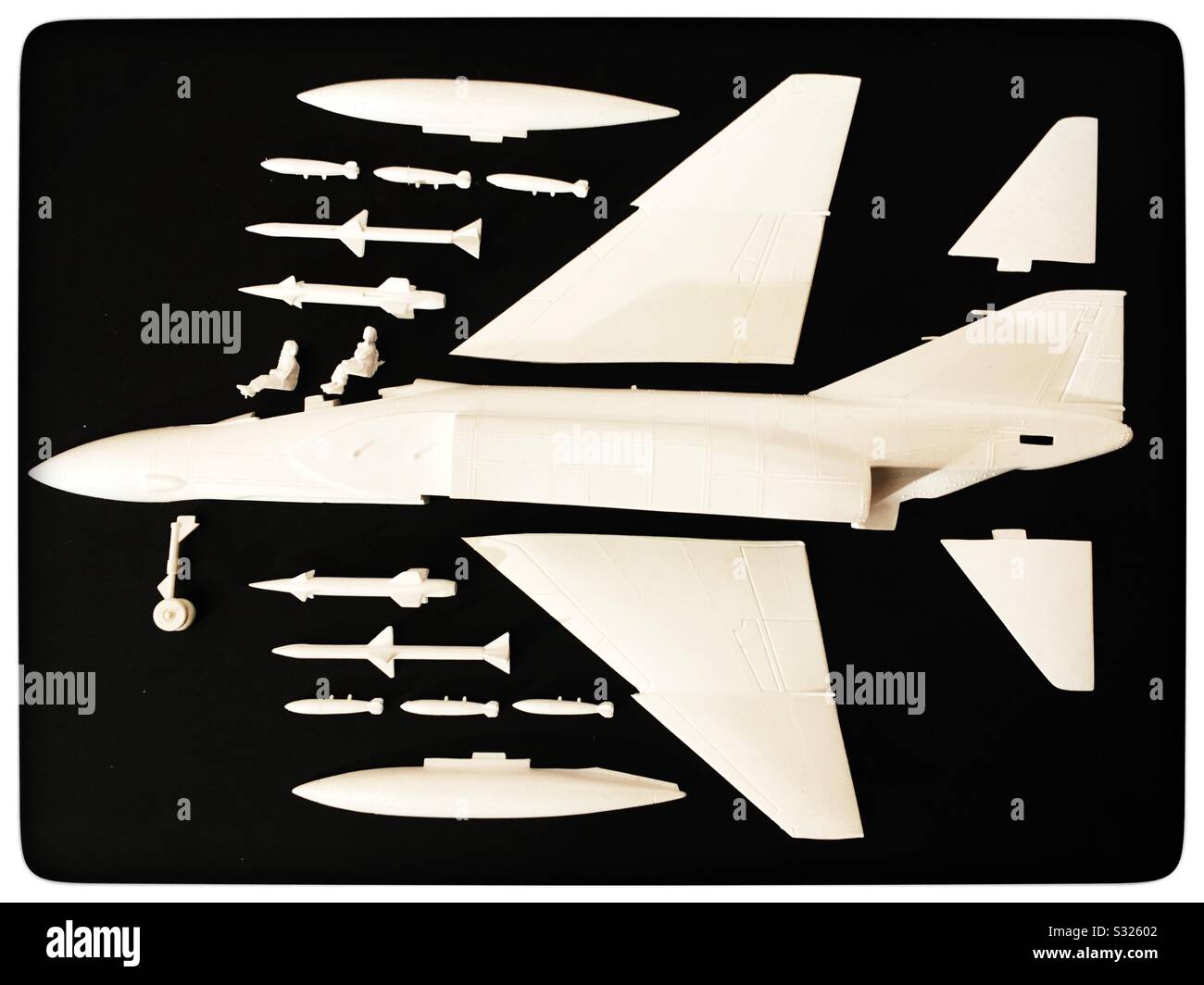 Flugzeugteile des Typs Frog 1/72 im Maßstab McDonnell Phantom F-4K Stockfoto