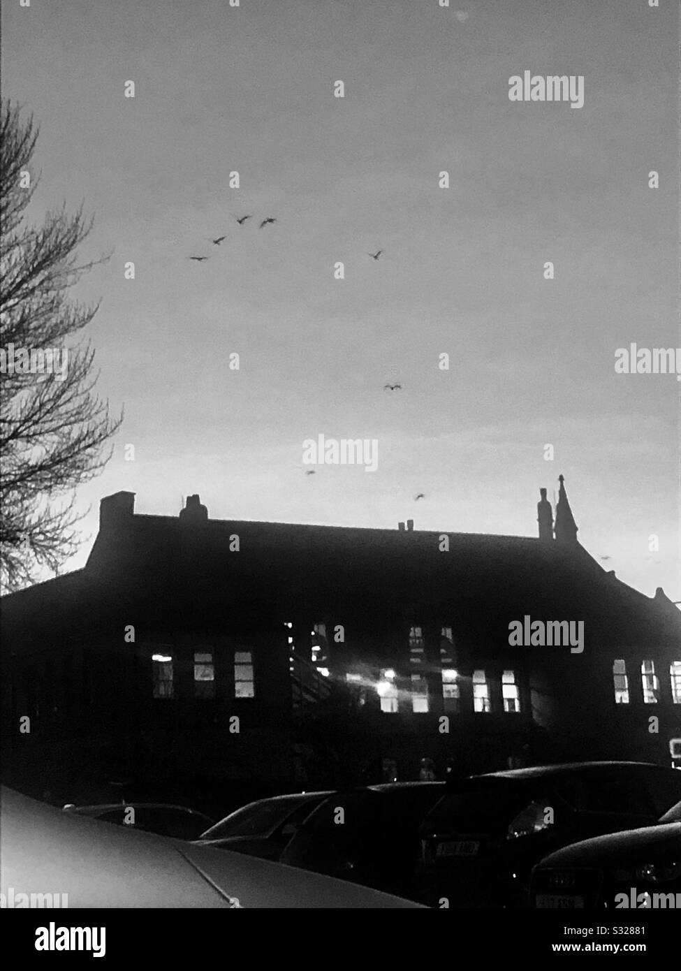 Nachtstunden Sheffield Glide House Stockfoto