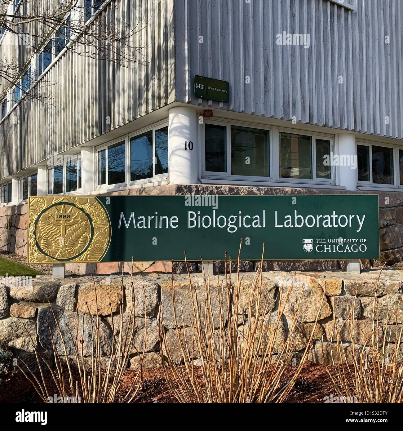 Marine Biological Laboratory, Woods Hole, Falmouth, Cape Cod, Massachusetts, Vereinigte Staaten - Smartphone-aufgenommenes Stockfoto