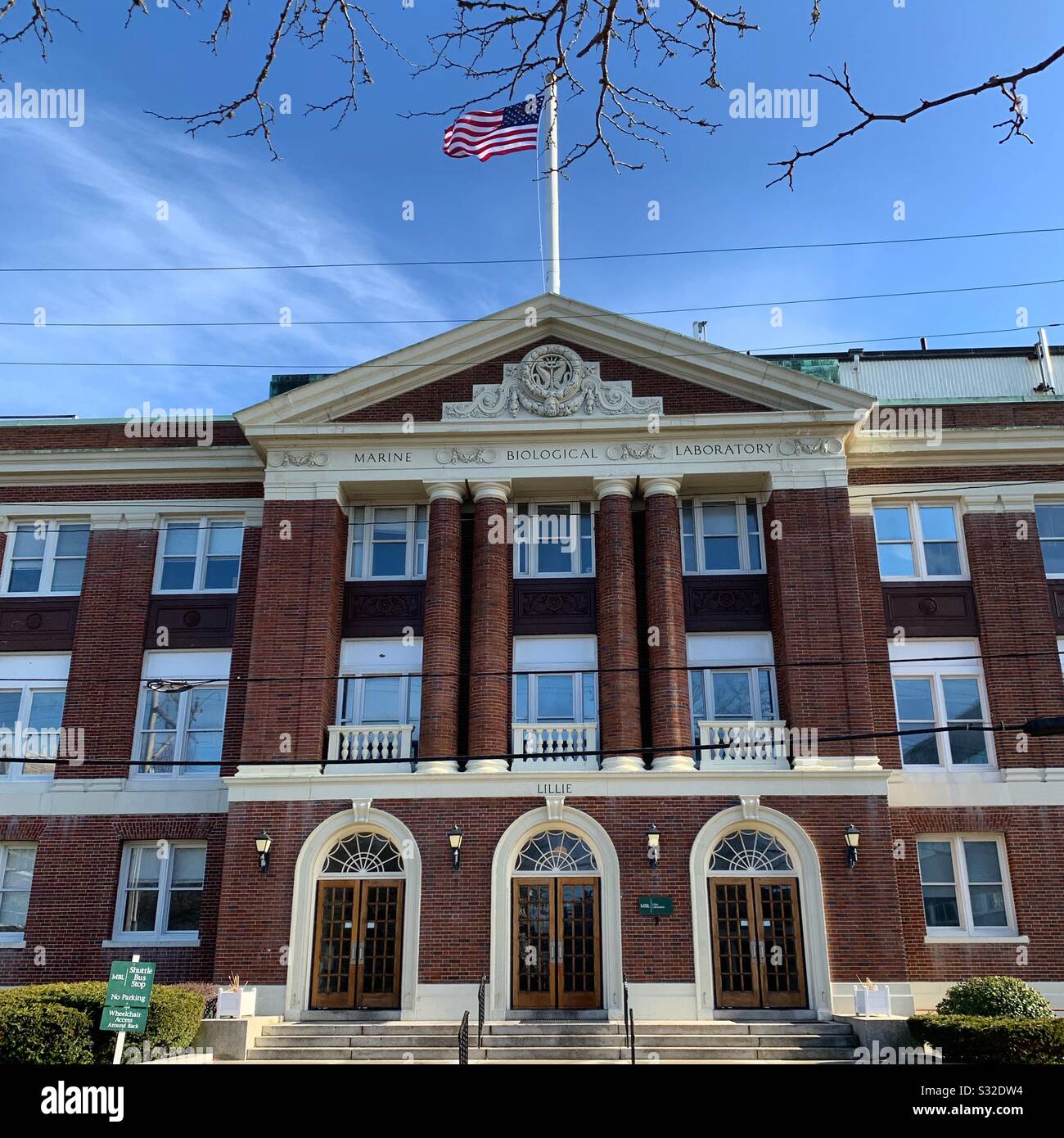 Marine Biological Laboratory, Woods Hole, Falmouth, Cape Cod, Massachusetts, Vereinigte Staaten - Smartphone-aufgenommenes Stockfoto