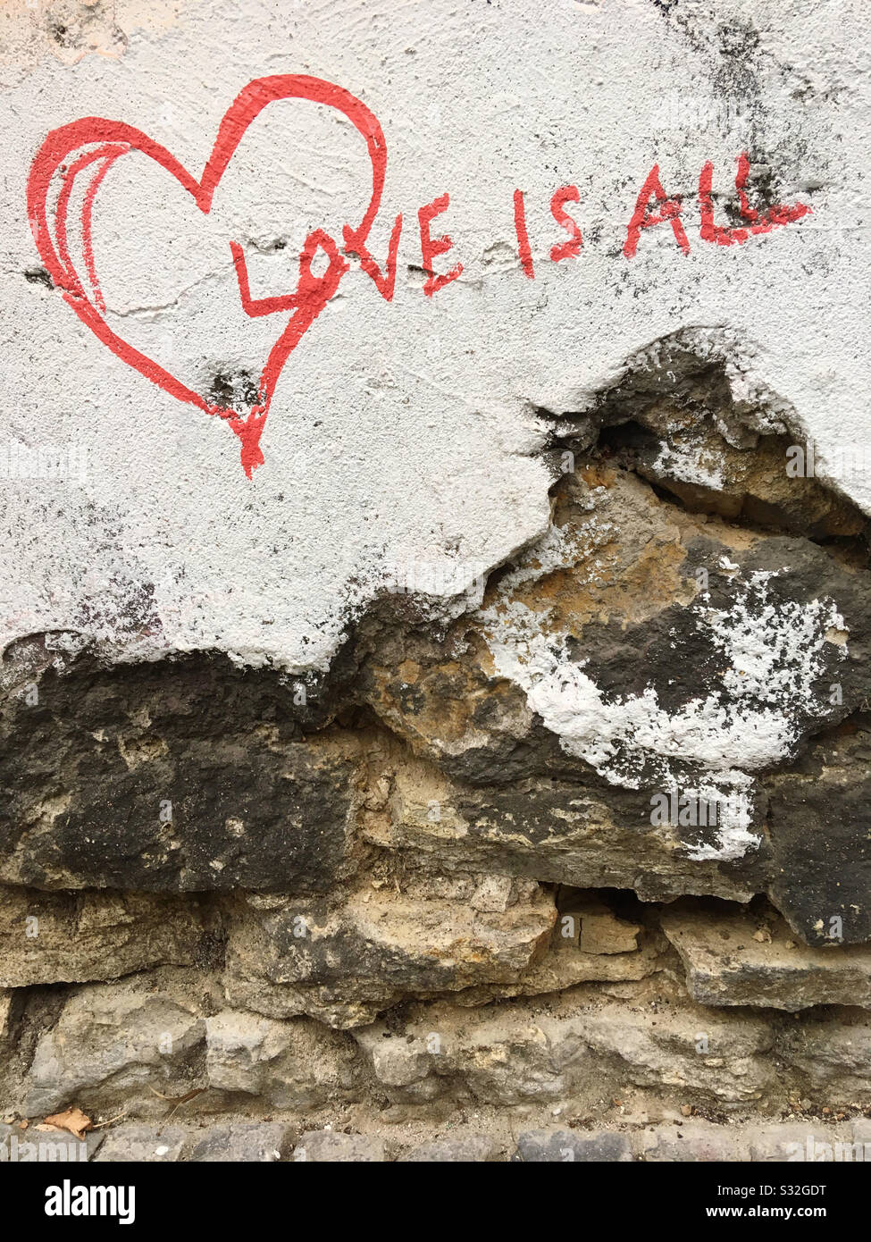 Liebe ist ganz Graffiti Stockfoto