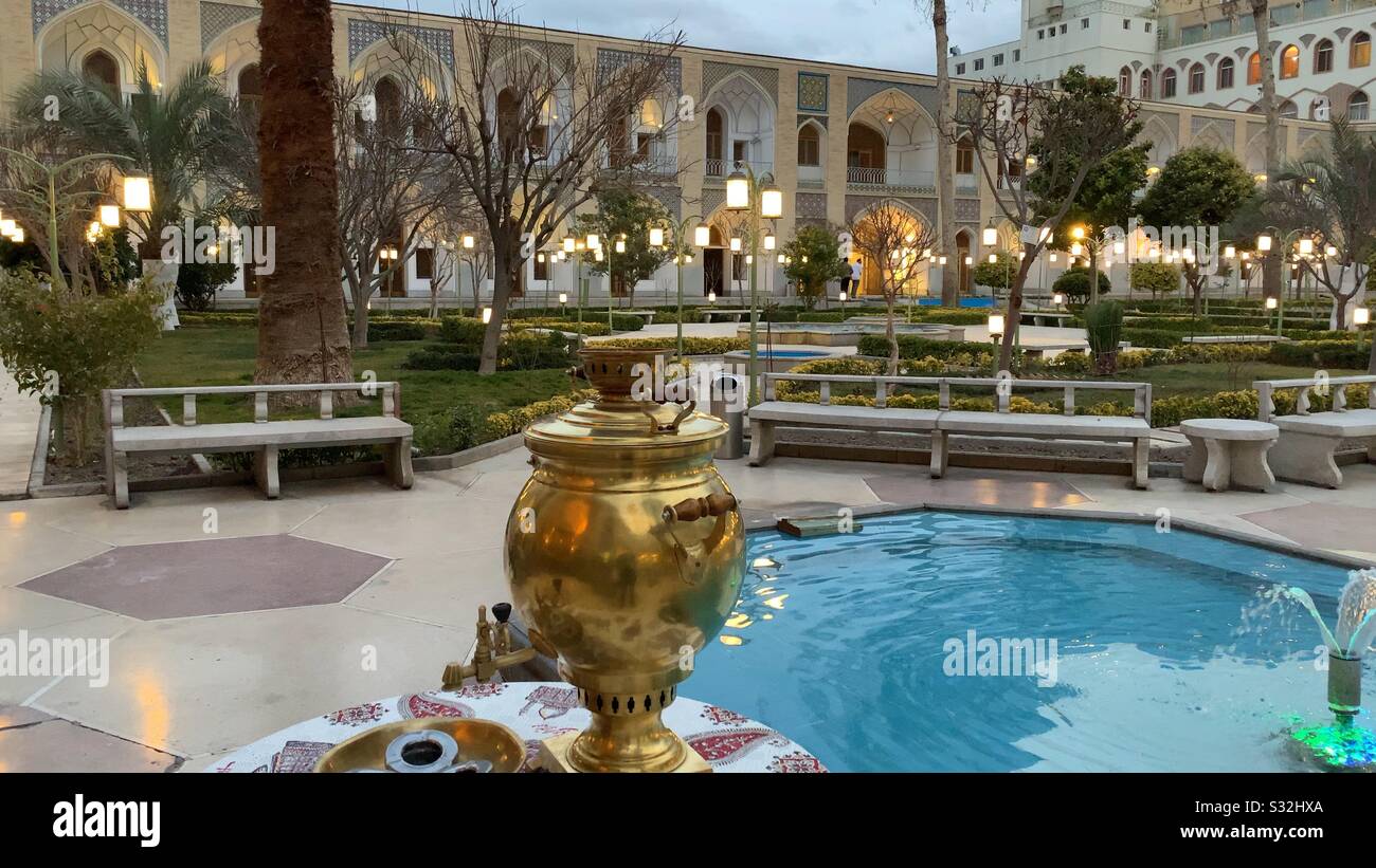 Teehaus, Hotel Abbasi, Esfahan Stockfoto