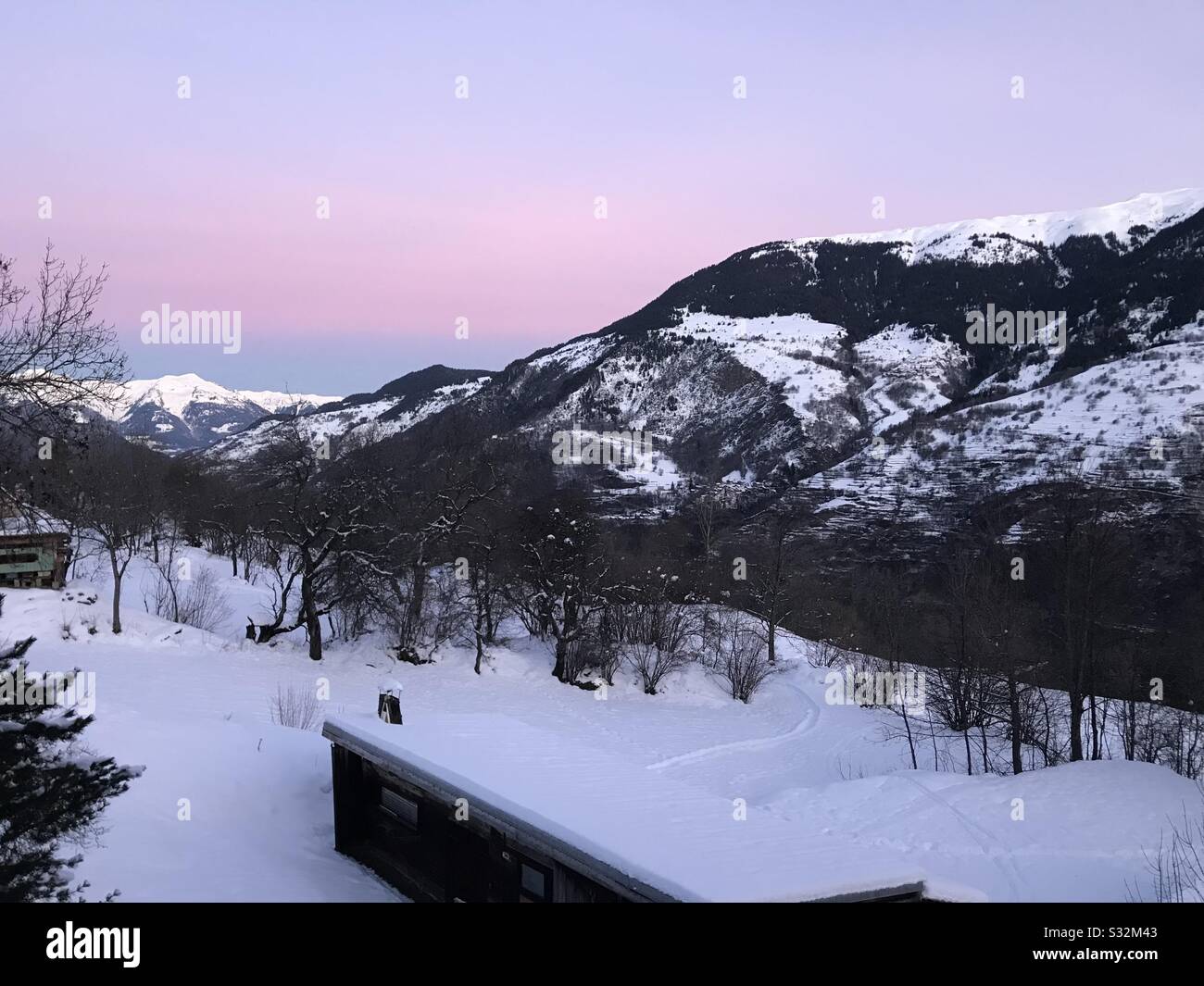 Alpen bei Sonnenuntergang Stockfoto