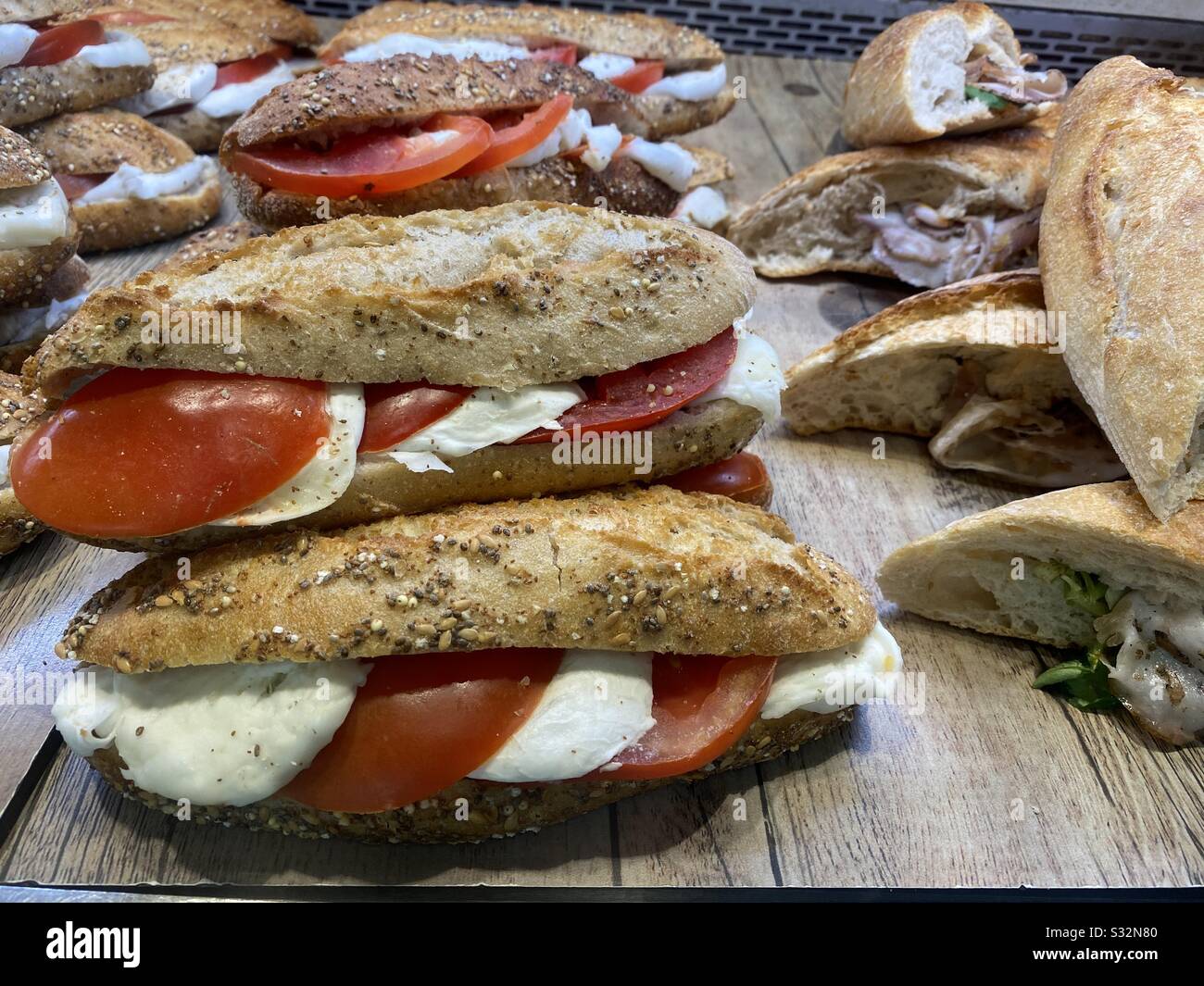 Italienische Panini Nahansicht Stockfoto