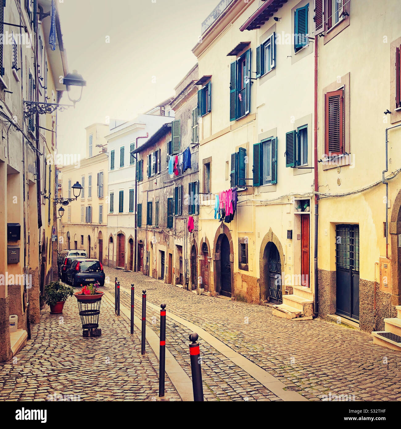 Typische Italienische Straße, Monte Porzio Catone, Castelli Romani, Latium, Italien Stockfoto