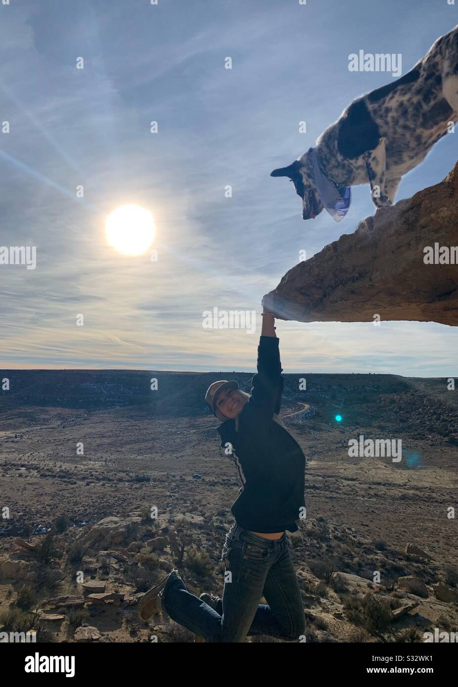 Klippe hängen Stockfoto